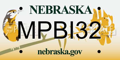 MPBI32 Nebraska License Plate