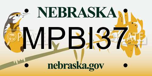 MPBI37 Nebraska License Plate