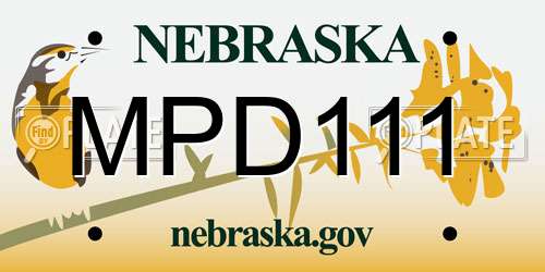 MPD111 Nebraska License Plate