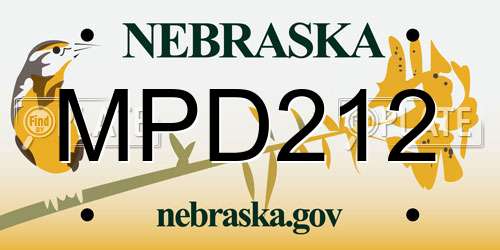 MPD212 Nebraska License Plate