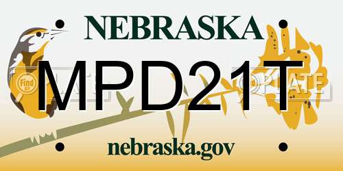 MPD21T Nebraska License Plate