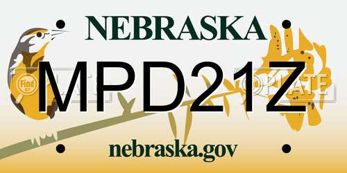 MPD21Z Nebraska License Plate