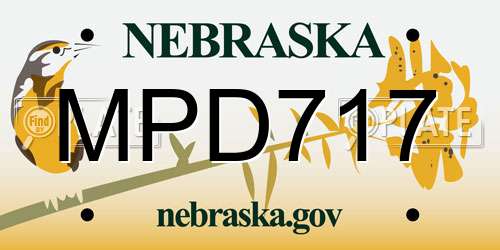 MPD717 Nebraska License Plate
