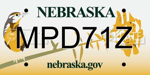 MPD71Z Nebraska License Plate