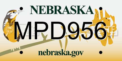 MPD956 Nebraska License Plate