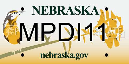 MPDI11 Nebraska License Plate