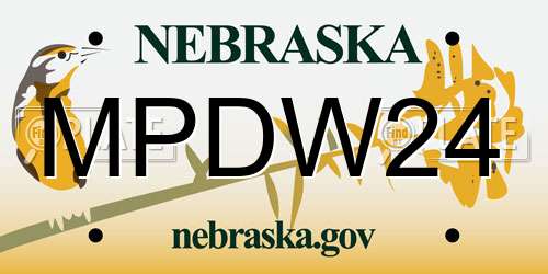 MPDW24 Nebraska License Plate