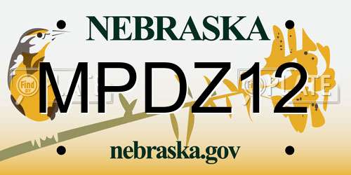 MPDZ12 Nebraska License Plate