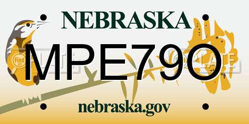 MPE79O Nebraska License Plate