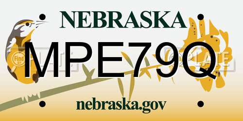 MPE79Q Nebraska License Plate