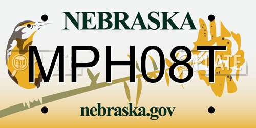 MPH08T Nebraska License Plate