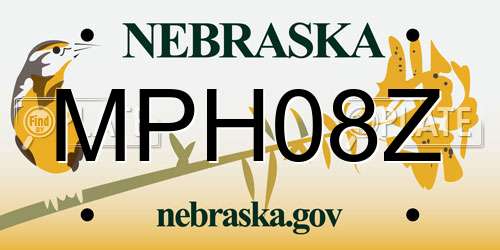 MPH08Z Nebraska License Plate