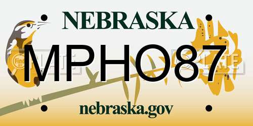 MPHO87 Nebraska License Plate