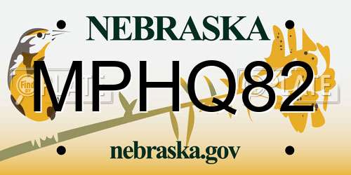 MPHQ82 Nebraska License Plate
