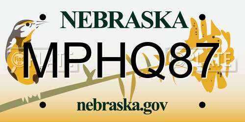 MPHQ87 Nebraska License Plate