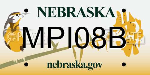 MPI08B Nebraska License Plate