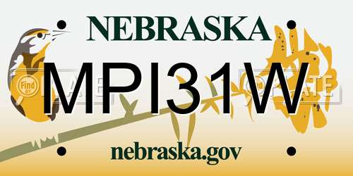 MPI31W Nebraska License Plate