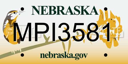 MPI3581 Nebraska License Plate