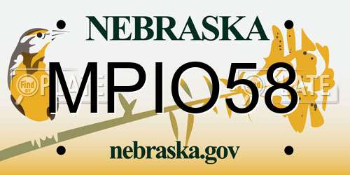 MPIO58 Nebraska License Plate