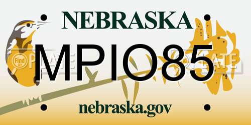 MPIO85 Nebraska License Plate