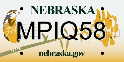 MPIQ58 Nebraska License Plate
