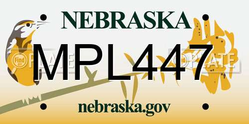 MPL447 Nebraska License Plate