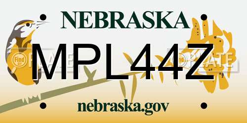 MPL44Z Nebraska License Plate