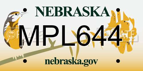 MPL644 Nebraska License Plate