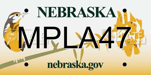 MPLA47 Nebraska License Plate