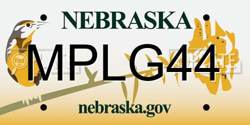 MPLG44 Nebraska License Plate