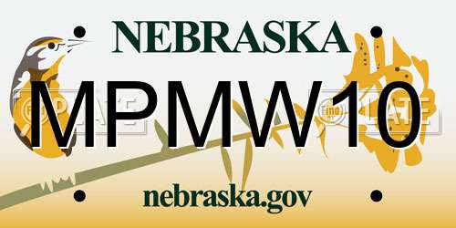 MPMW10 Nebraska License Plate