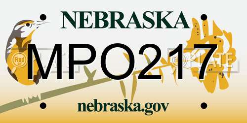 MPO217 Nebraska License Plate