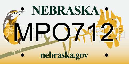 MPO712 Nebraska License Plate