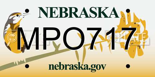 MPO717 Nebraska License Plate