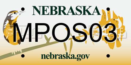 MPOS03 Nebraska License Plate