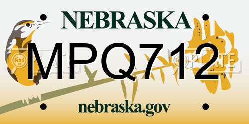 MPQ712 Nebraska License Plate