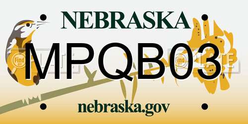 MPQB03 Nebraska License Plate
