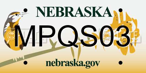MPQS03 Nebraska License Plate