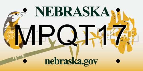 MPQT17 Nebraska License Plate
