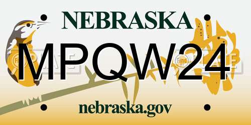 MPQW24 Nebraska License Plate