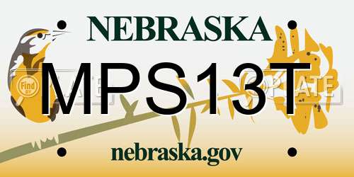 MPS13T Nebraska License Plate