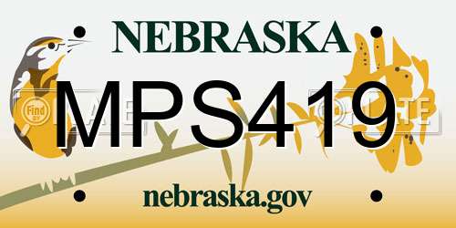 MPS419 Nebraska License Plate
