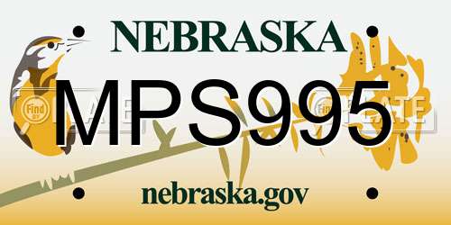 MPS995 Nebraska License Plate