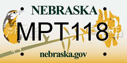 MPT118 Nebraska License Plate