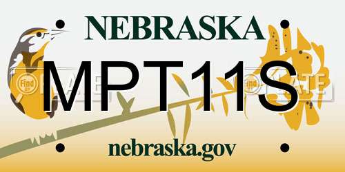 MPT11S Nebraska License Plate