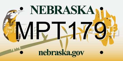 MPT179 Nebraska License Plate