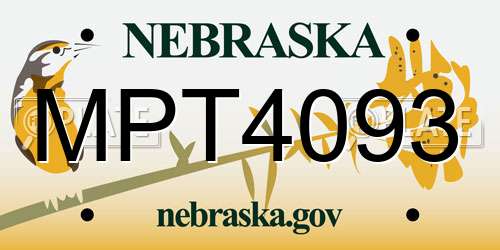MPT4093 Nebraska License Plate