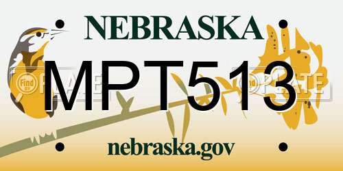 MPT513 Nebraska License Plate