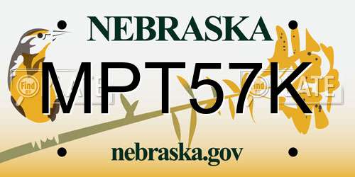 MPT57K Nebraska License Plate