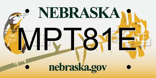 MPT81E Nebraska License Plate